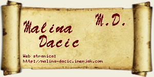 Malina Dačić vizit kartica